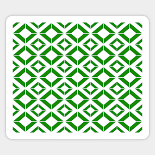 Abstract geometric pattern - green and white. Sticker